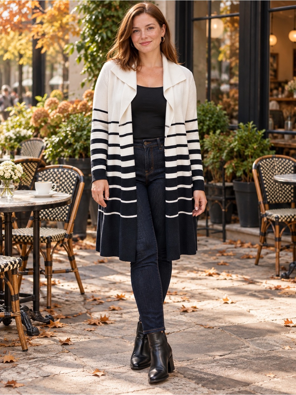 Apt. 9 Striped Open Cardigan